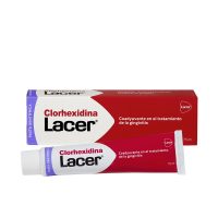 Tube  of  Lacer  Chlorhexidine  Toothpaste  by  Lacer,  a  toothpaste  indicated  for  the  treatment  of  gingivitis.