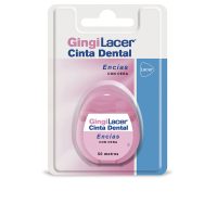Product  container  of  Lacer  Gingilacer  Dental  Tape  by  Lacer,  a  dental  floss  indicated  for  cleaning  interdental  spaces  of  sensitive  gums.