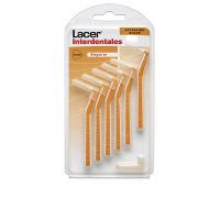 Box  of  Lacer  Interdental  Extra  Fine  Angular  Soft  Brush  by  Lacer,  a  brush  indicated  for  cleaning  tight  interdental  spaces.