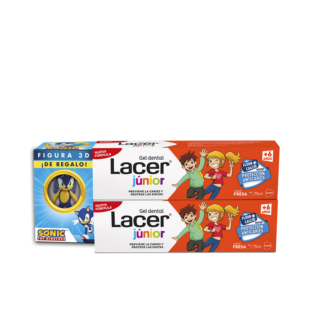 LacerJuniorDentalGelStrawberryDuo2x75ml Lacer Junior Dental Gel Strawberry Duo 2x75ml