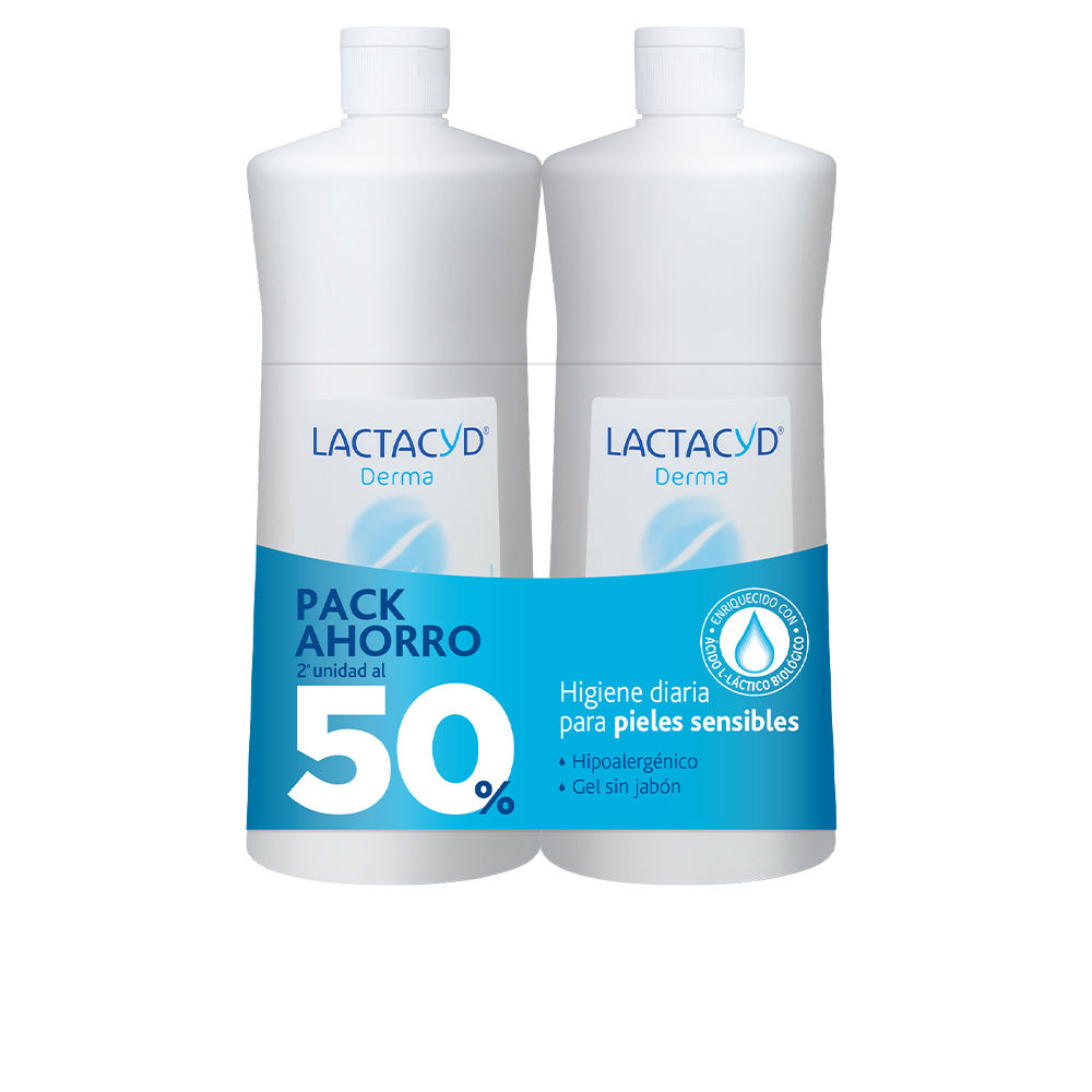 LactacydDermaBathGel2x1000ml Bottle of Lactacyd Derma Bath Gel by Lactacyd, a cleansing gel indicated for washing sensitive skin without irritation.