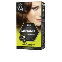 Product  container  of  Llongueras  Color  Advance  Color  5,25  Chocolate  Brown  by  Llongueras,  a  permanent  hair  color  for  gray  hair.