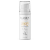 Bottle  of  Macca  Absolut  Radiant  Vit-C3  Emulsion  by  Macca,  an  emulsion  indicated  for  evening  skin  tone  and  providing  luminosity.