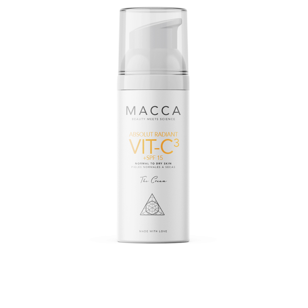 MaccaAbsoluteRadiantVit-C3CreamSPF15NormalToDrySkin50ml Jar of Macca Absolute Radiant Vit-C3 Cream SPF15 by Macca, a cream indicated for luminosity and protecting against aging.