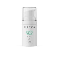 Bottle  of  Macca  Q10  Age  Miracle  Serum  by  Macca,  a  serum  indicated  for  preventing  oxidative  damage  and  reducing  wrinkles.