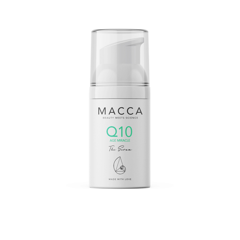 MaccaQ10AgeMiracleSerum30ml Bottle of Macca Q10 Age Miracle Serum by Macca, a serum indicated for preventing oxidative damage and reducing wrinkles.