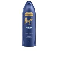 Bottle  of  Magno  Marine  Shower  Gel  by  Magno,  a  shower  gel  indicated  for  gently  cleansing  and  nourishing  the  skin.