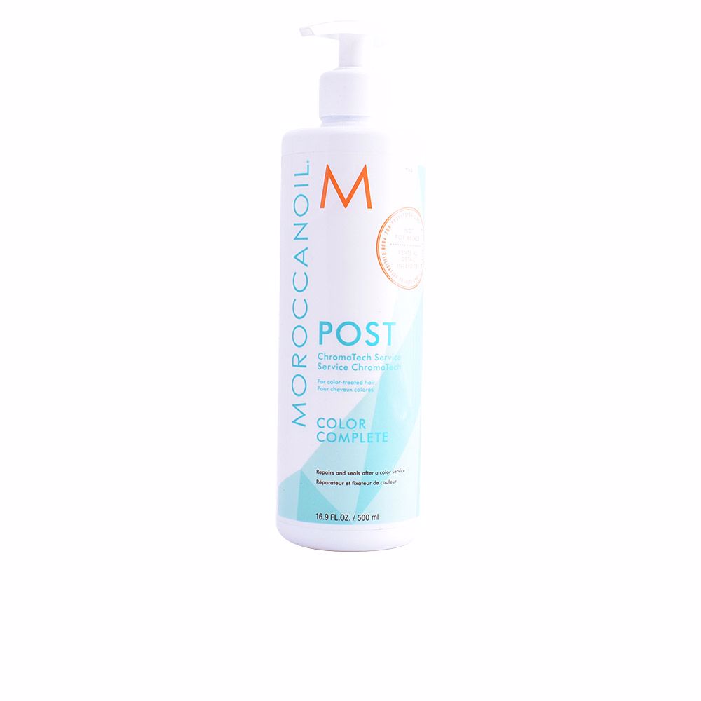 MoroccanoilChromatechPost500ml Bottle of Moroccanoil Chromatech Post by Moroccanoil, a restorative treatment indicated for repairing color treated hair.