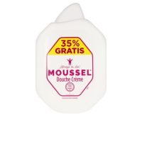 Bottle  of  Moussel  Douche  Crème  Shower  Cream  by  Moussel,  a  shower  cream  indicated  for  moisturizing  and  nourishing  the  skin.