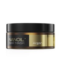 Jar  of  Nanoil  Argan  Hair  Mask  by  Nanoil,  a  hair  mask  indicated  for  nourishing  the  hair  shaft  and  repairing  hair  structure.