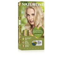 Product  container  of  Naturtint  Hair  Color  10N  Light  Dawn  Blonde  by  Naturtint,  a  permanent  gel  indicated  for  natural  hair  color  and  shine.