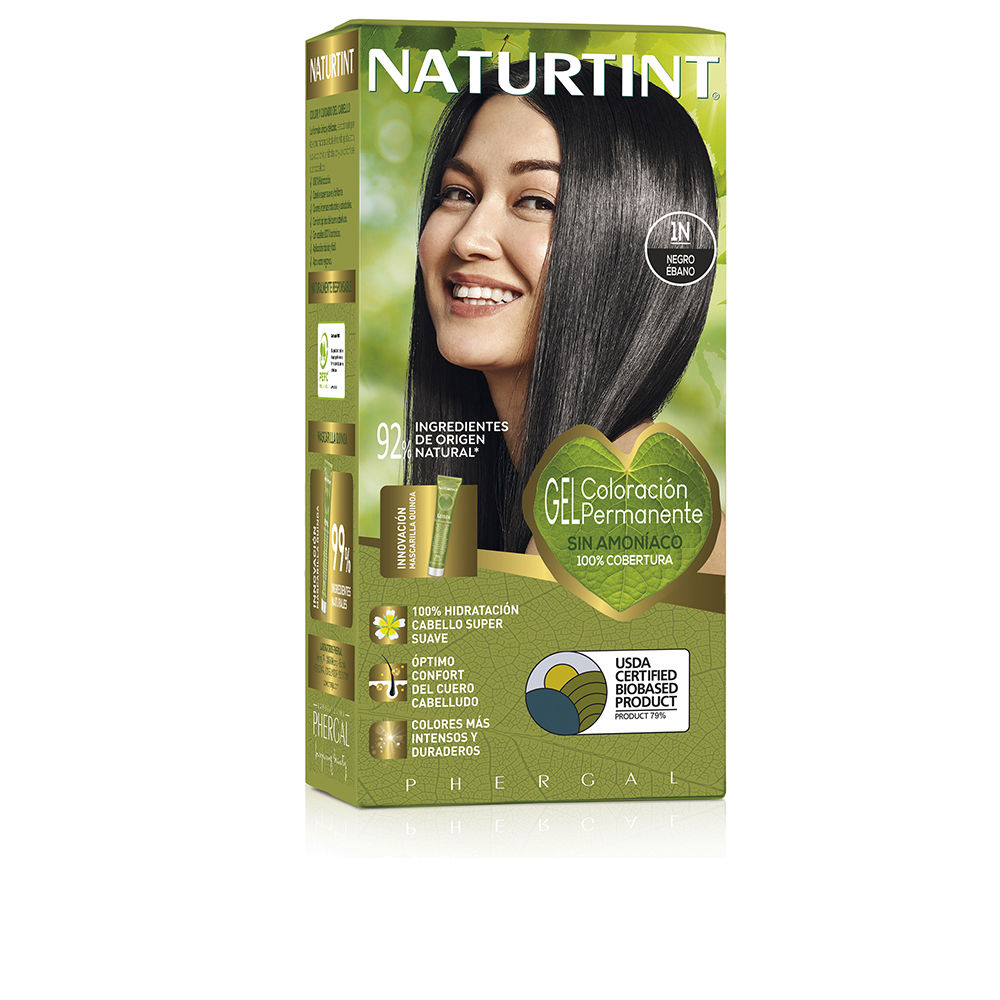 NaturtintHairColor1NEbonyBlack170ml Naturtint Coloração Permanente Cor 1N Ebony Black 170ml - Image 1