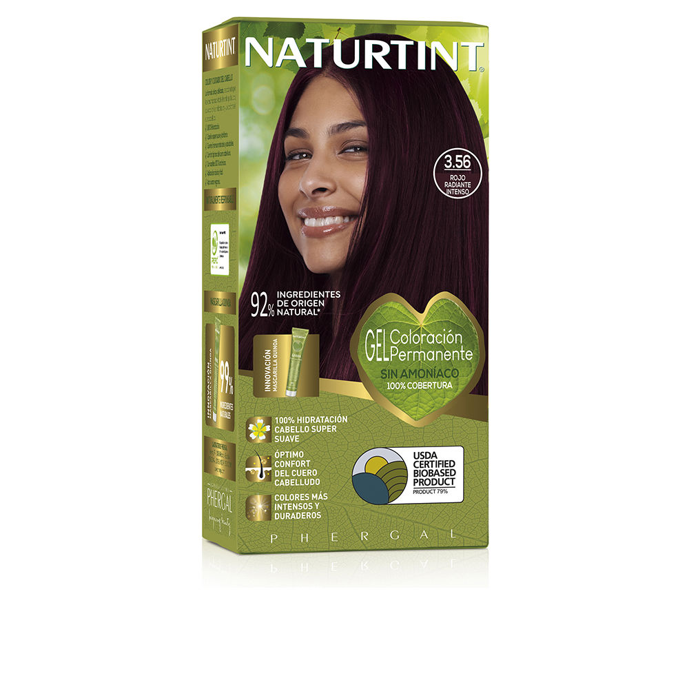 NaturtintHairColorRadiantIntenseRed Product container of Naturtint Hair Color 3.56 Radiant Intense Red by Naturtint, a permanent gel for natural hair color and shine.