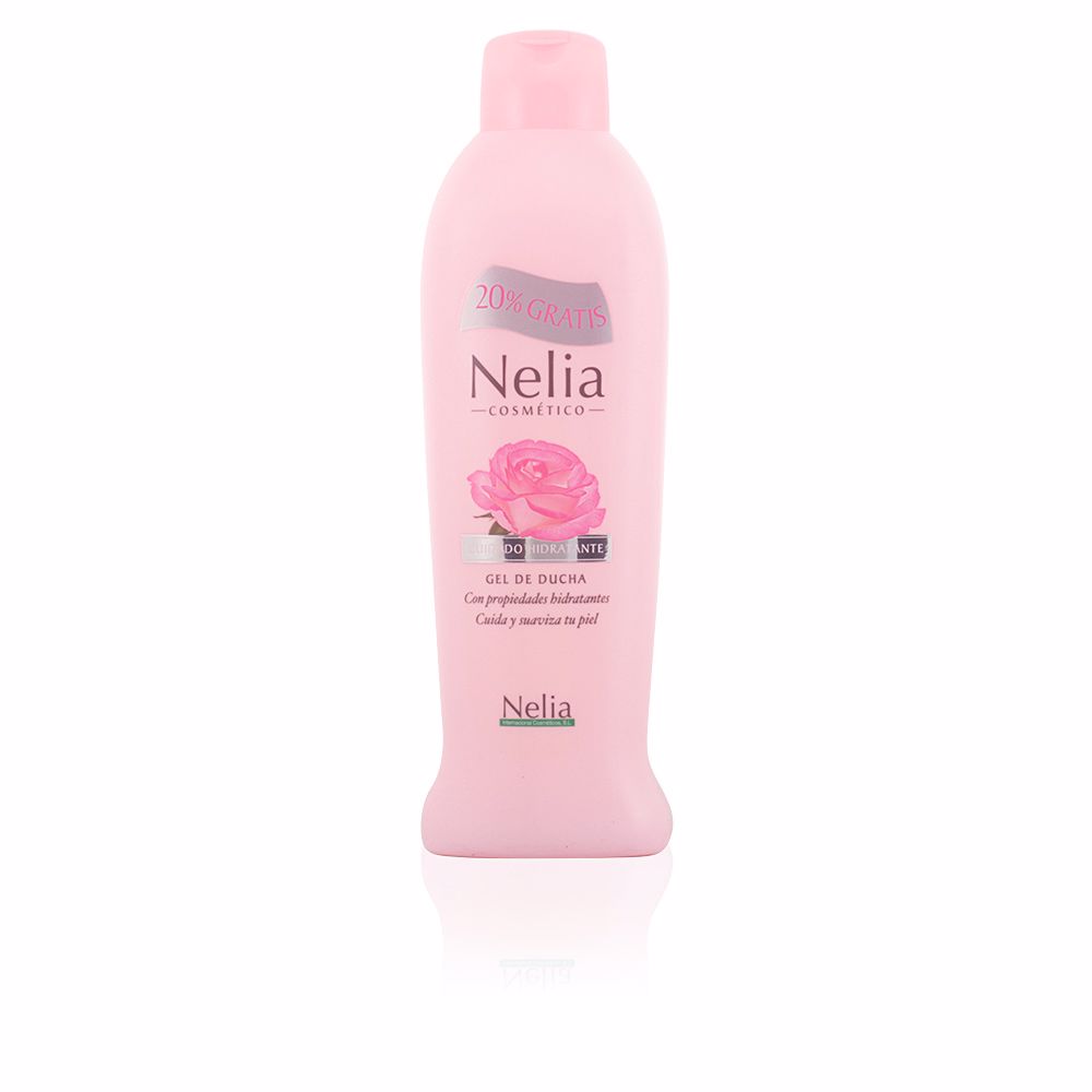 NeliaRoseWaterHydratingShowerGel900ml Bottle of Nelia Rose Water Hydrating Shower Gel by Nelia, a shower gel indicated for gentle cleansing and skin hydration.