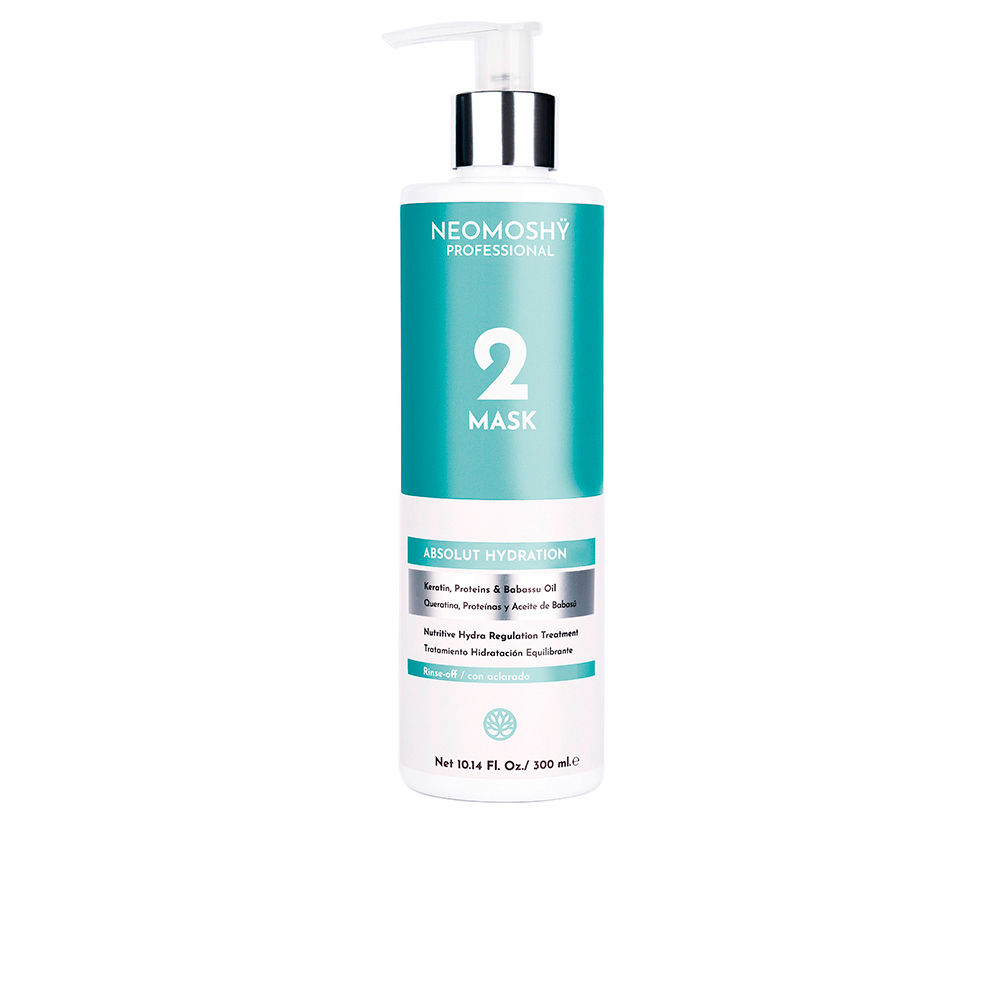 NeomoshÿAbsolutHydrationMask300ml Jar of Neomoshÿ Absolut Hydration Mask by Neomoshÿ, a hydrating mask indicated for repairing dry hair shafts.