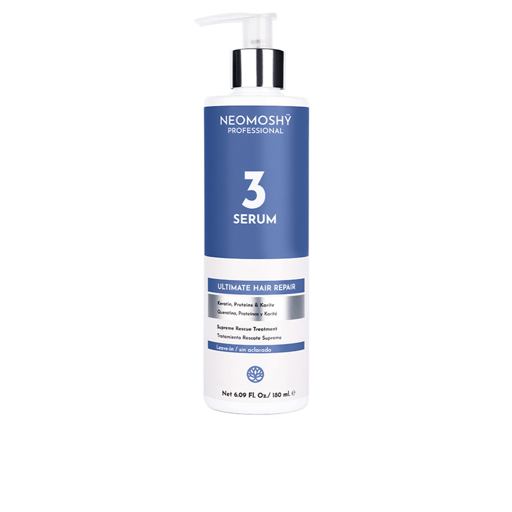 NeomoshÿUltimateHairRepairSerum180ml Bottle of Neomoshÿ Ultimate Hair Repair Serum by Neomoshÿ, a fast-absorbing serum indicated for repairing damaged hair.