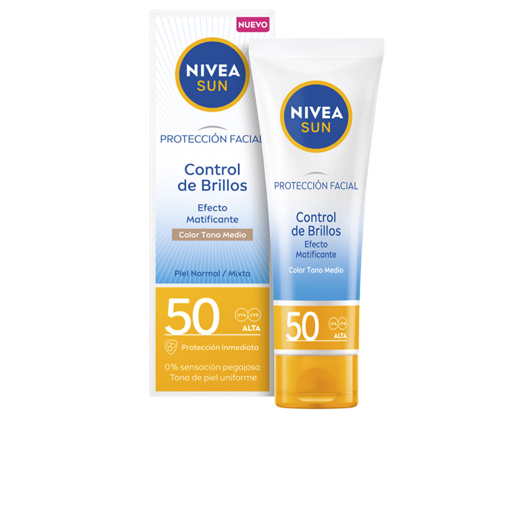 NiveaSunControlShineMediumMattifyingFacialSPF5040ml Nivea Sun Control Shine Medium Crema Facial Matificante SPF50 40ml - Image 1