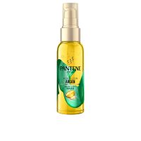 Bottle  of  Pantene  Argan  Dry  Oil,  a  hair  oil  indicated  for  nourishing  and  renewing  dry  and  damaged  hair  while  eliminating  frizz.