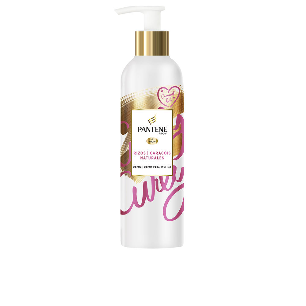 PanteneNaturalCurlsStylingCream235ml Bottle of Pantene Natural Curls Styling Cream, a leave-in cream indicated for hydrating and defining curly hair while controlling frizz.