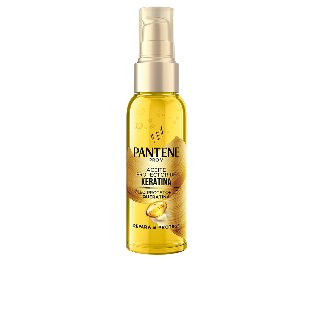 PanteneRepair&ProtectKeratinOilProtector100ml Bottle of Pantene Repair & Protect Keratin Oil Protector, a protective oil indicated for smoothing and enhancing hair shine.
