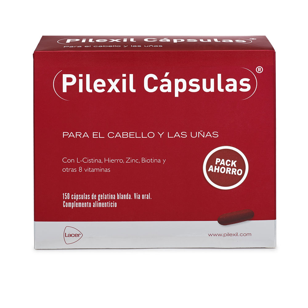 PilexilCapsulesx150 Box of Pilexil Capsules by Pilexil, a food supplement indicated for combating intense and excessive hair loss.