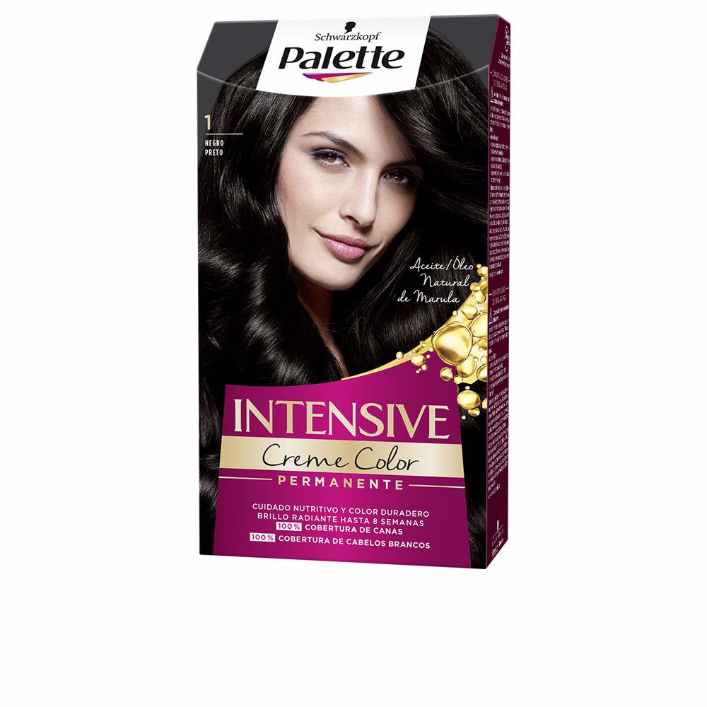 SchwarzkopfPaletteIntensivePermanentHairColor1Black Schwarzkopf Palette Intensive Coloração Permanente 1 Black - Image 1