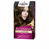 Box  of  Palette  Intensive  Permanent  Hair  Color  5  Light  Brown  by  Schwarzkopf,  a  hair  dye  indicated  for  vibrant  color  and  gray  coverage.