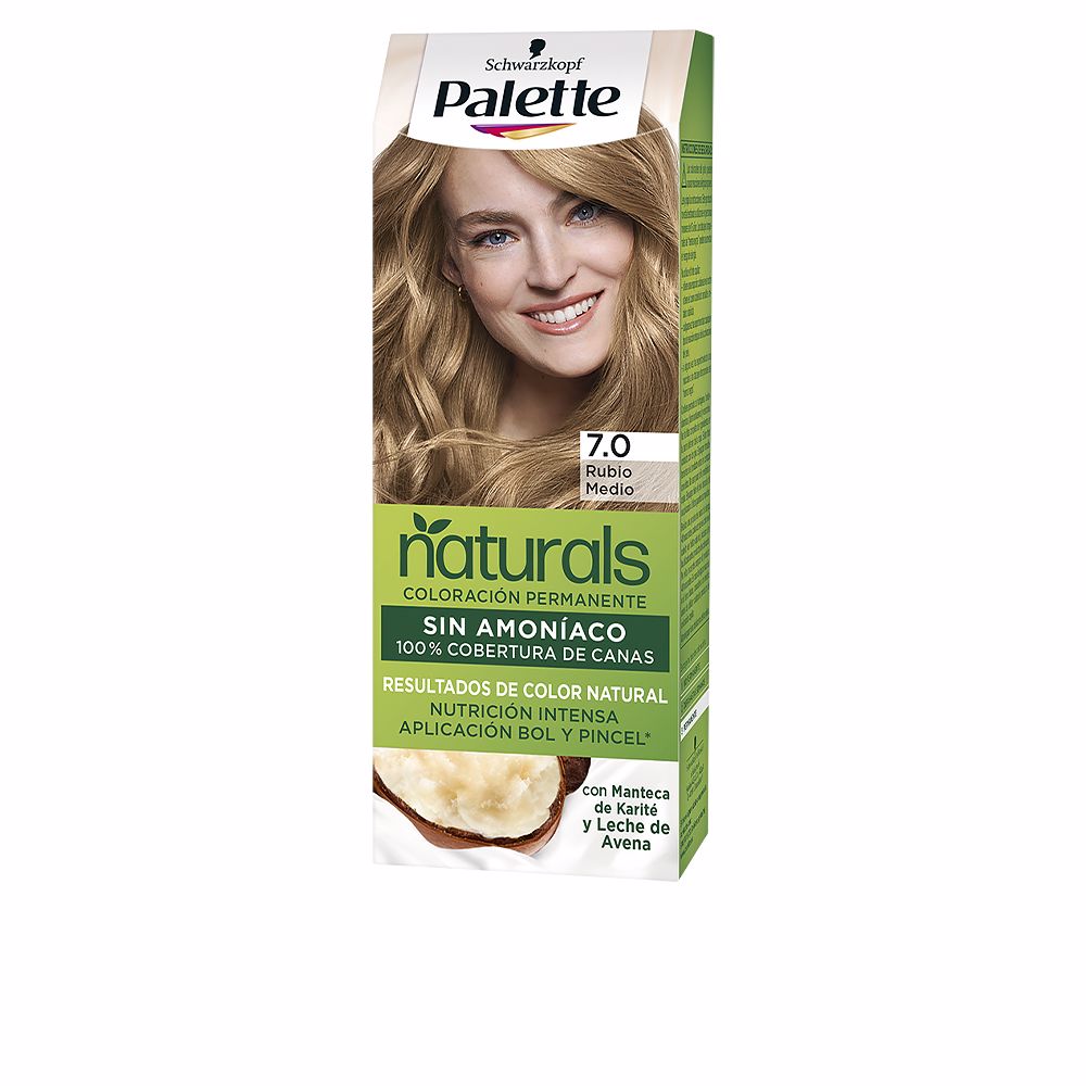 SchwarzkopfPaletteNaturalPermanentHairColor7.0MediumBlonde Schwarzkopf Palette Natural Coloración Permanente 7.0 Medium Blonde - Image 1