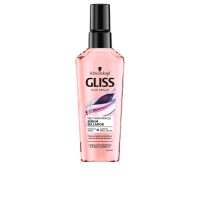 Bottle  of  Schwarzkopf  Gliss  Hair  Repair  Split  Hair  Serum  by  Schwarzkopf,  a  leave-in  serum  indicated  for  repairing  damaged  hair  ends.