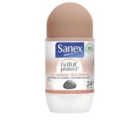 Bottle  of  Sanex  Natur  Protect  0%  Alum  Stone  Deo  Roll-On,  a  roll-on  deodorant  indicated  for  sensitive  skin  protection.