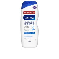 Bottle  of  Sanex  Dermo  Protector  Shower  Gel  by  Sanex,  a  nourishing  gel  indicated  for  protecting  normal  skin  pH.