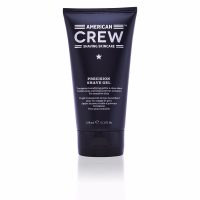 Bottle  of  American  Crew  Precision  Shave  Gel  by  American  Crew,  a  gel  indicated  for  soothing  skin  and  alleviating  shaving  irritation.