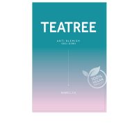 Sachet  of  Barulab  Anti  Blemish  Tea  Tree  The  Clean  Vegan  Mask  by  Barulab,  a  sheet  mask  indicated  for  treating  acne  and  redness.