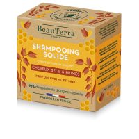 Product  container  of  Beauterra  Oatmeal  And  Honey  Solid  Shampoo  by  Beauterra,  a  solid  shampoo  indicated  for  dry  hair  health.