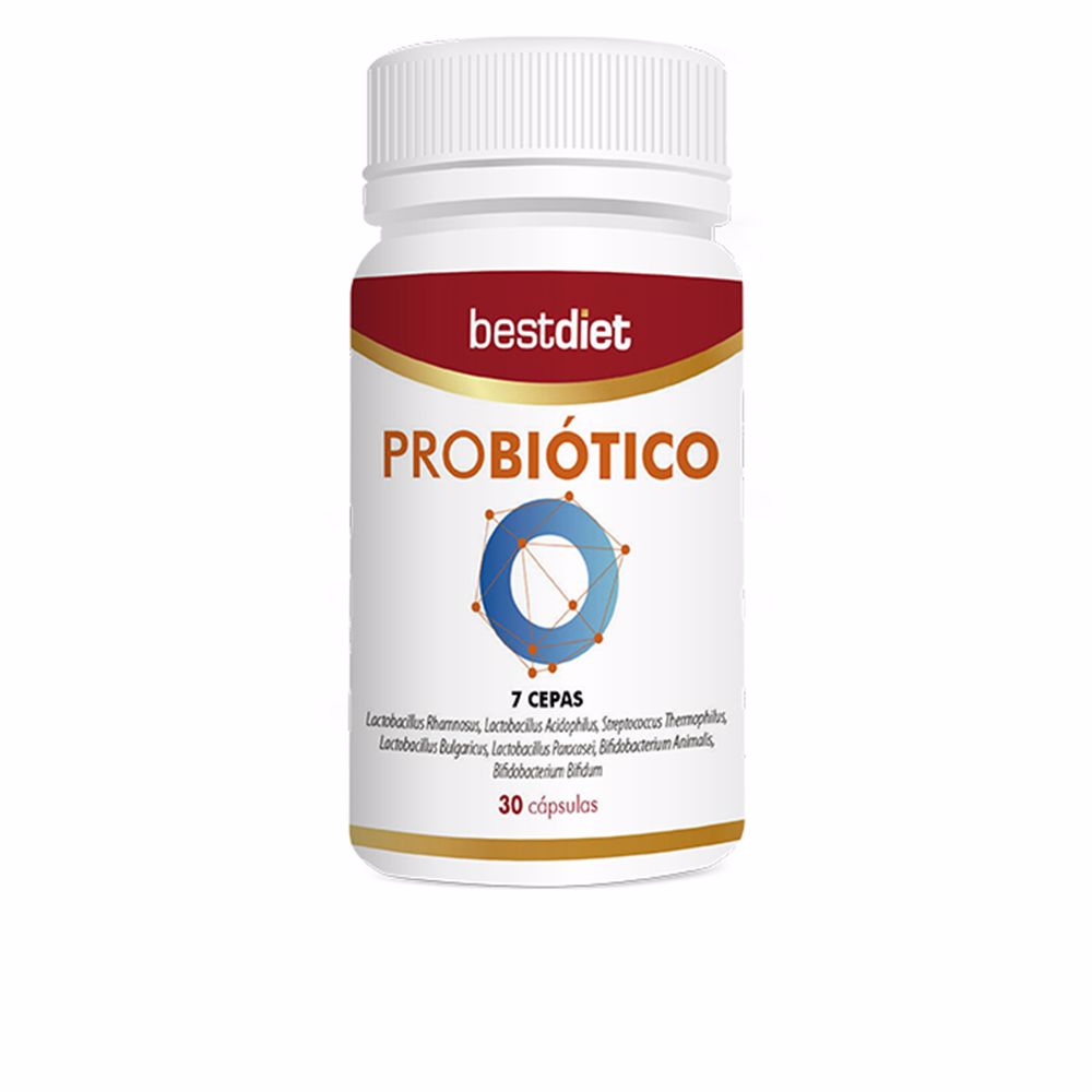 BestDietNaturalProbioticsCapsulesx30 Box of Best Diet Natural Probiotics Capsules by Best Diet, a probiotic supplement indicated for intestinal microbiota health.