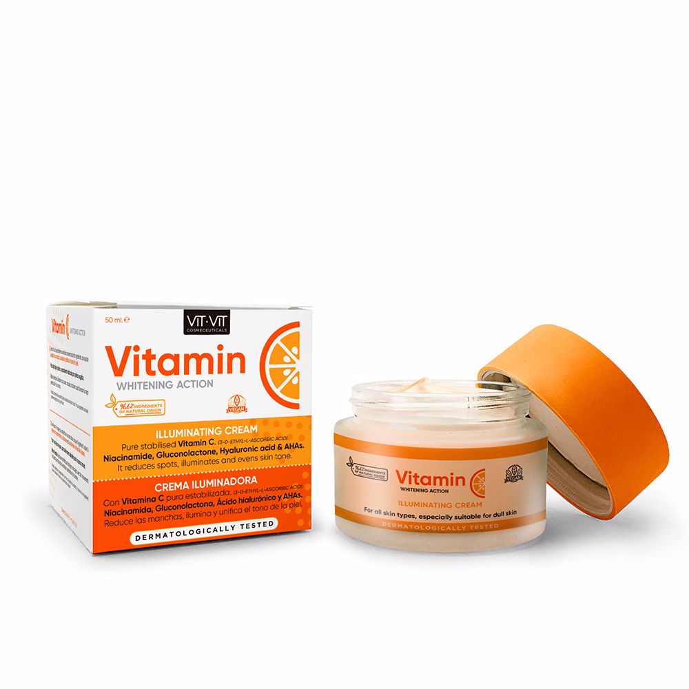 DietEstheticVitVitCosmeceuticalsVitaminCIlluminatingCream50ml Jar of Diet Esthetic Vit Vit Cosmeceuticals Vitamin C Illuminating Cream by Diet Esthetic, a cream indicated for brightening dark spots.