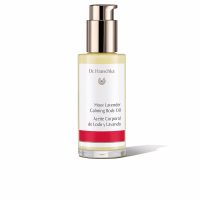 Bottle  of  Dr.  Hauschka  Moor  Lavender  Calming  Body  Oil  by  Dr.  Hauschka,  a  silky  oil  indicated  for  relaxation  and  hydrating  sensitive  skin.