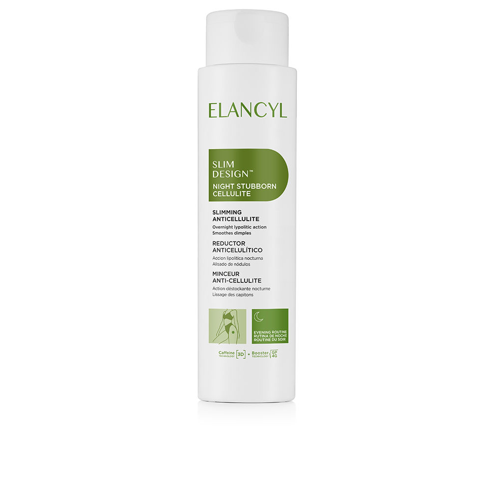 ElancylSlimDesignNightGel200ml Bottle of Elancyl Slim Design Night Gel by Elancyl, a gel indicated for smoothing cellulite and improving skin texture.
