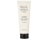 Bottle  of  Rated  Green  Real  Shea  Real  Change  Treatment  by  Rated  Green,  a  hair  treatment  indicated  for  nourishing  frizzy  hair.