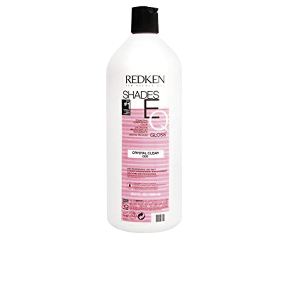 RedkenShadesEqGlossColor000CrystalClear500ml Bottle of Redken Shades Eq Gloss Color 000 Crystal Clear by Redken, a liquid color indicated for adding shine to hair.