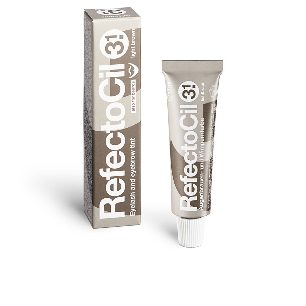 RefectocilEyelashAndEyebrowTintColor3.1LightBrown15ml Product container of Refectocil Eyelash And Eyebrow Tint Color 3.1 Light Brown by Refectocil, a tint for enhancing lash and brow color.