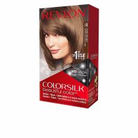 Box  of  Revlon  ColorSilk  Permanent  Hair  Color  50  Light  Ash  Brown  by  Revlon,  a  permanent  hair  dye  indicated  for  gray  hair  coverage.