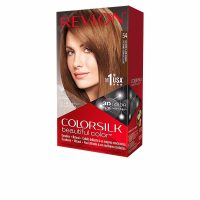 Box  of  Revlon  ColorSilk  Permanent  Hair  Color  54  Light  Golden  Brown  by  Revlon,  a  permanent  hair  color  for  gray  hair  coverage.