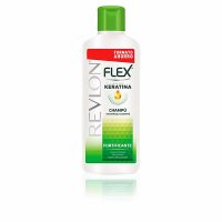 Bottle  of  Revlon  Flex  Keratin  Fortifying  Shampoo  by  Revlon,  a  strengthening  shampoo  indicated  for  fragile  hair  structure.