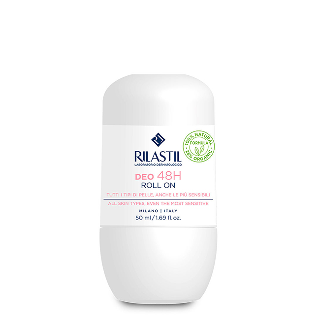 Rilastil Deodermial Roll-On Deodorant 48H 50ml Bottle of Rilastil Deodermial Roll-On 48H by Rilastil, a roll-on deodorant indicated for reducing excessive sweating.