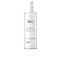 Bottle  of  Roc  Extra  Comfort  Micellar  Water  by  Roc,  a  cleansing  water  indicated  for  removing  makeup  from  sensitive  skin.