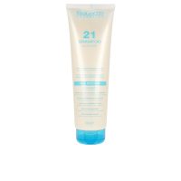 Bottle  of  Salerm  21  Shampoo  by  Salerm,  a  creamy  shampoo  indicated  for  repairing  and  revitalizing  damaged  hair.