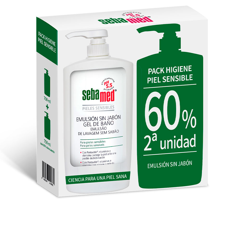 SebamedEmulsionBathGelSoap-Free2x750ml Bottle of Sebamed Emulsion Bath Gel Soap-Free by Sebamed, a shower gel indicated for deep cleansing and skin hydration.