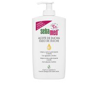 Bottle  of  Sebamed  Shower  Oil  Without  Soap  by  Sebamed,  a  shower  oil  indicated  for  cleansing  and  nourishing  sensitive  skin.