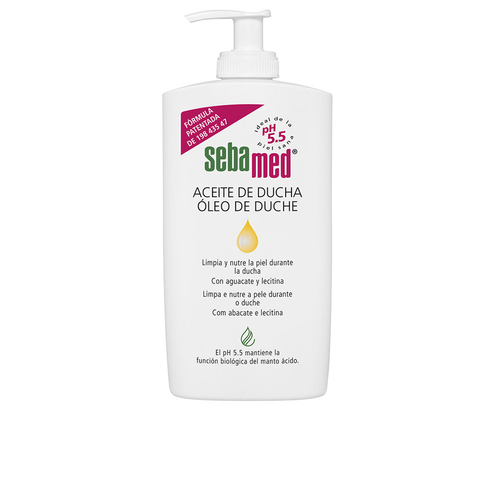 SebamedShowerOilWithoutSoap500ml Bottle of Sebamed Shower Oil Without Soap by Sebamed, a shower oil indicated for cleansing and nourishing sensitive skin.